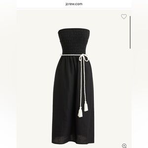 NWT J. Crew WHITE Smocked Linen Dress